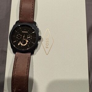 Fossil Black and Brown Leather Watch